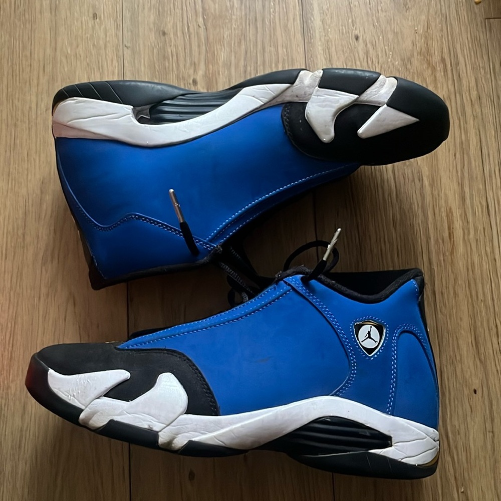 Jordan 14 size 8.5 color blue black and yellow